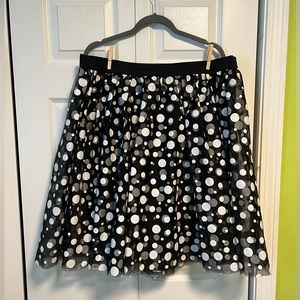 Lane Bryant Black and White Polka Dot Tulle Skirt Size 18/20